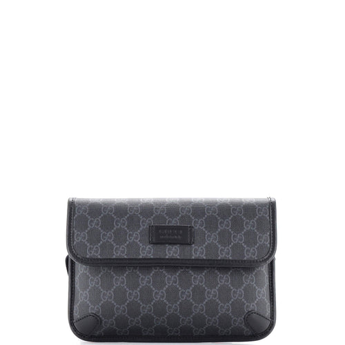 GUCCI Web Flap Belt Bag GG Coated Canvas