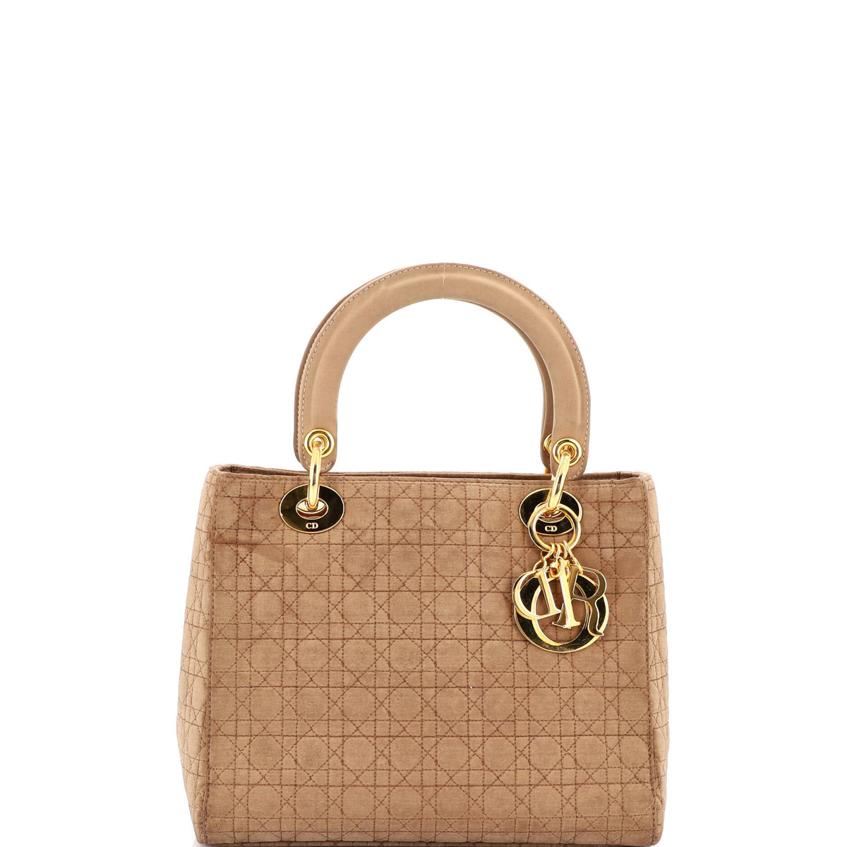 Christian Dior Vintage Lady Dior Bag Cannage Quilt Nylon Medium