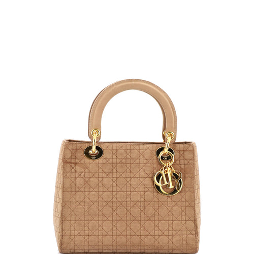 Vintage Lady Dior Bag Cannage Quilt Nylon Medium