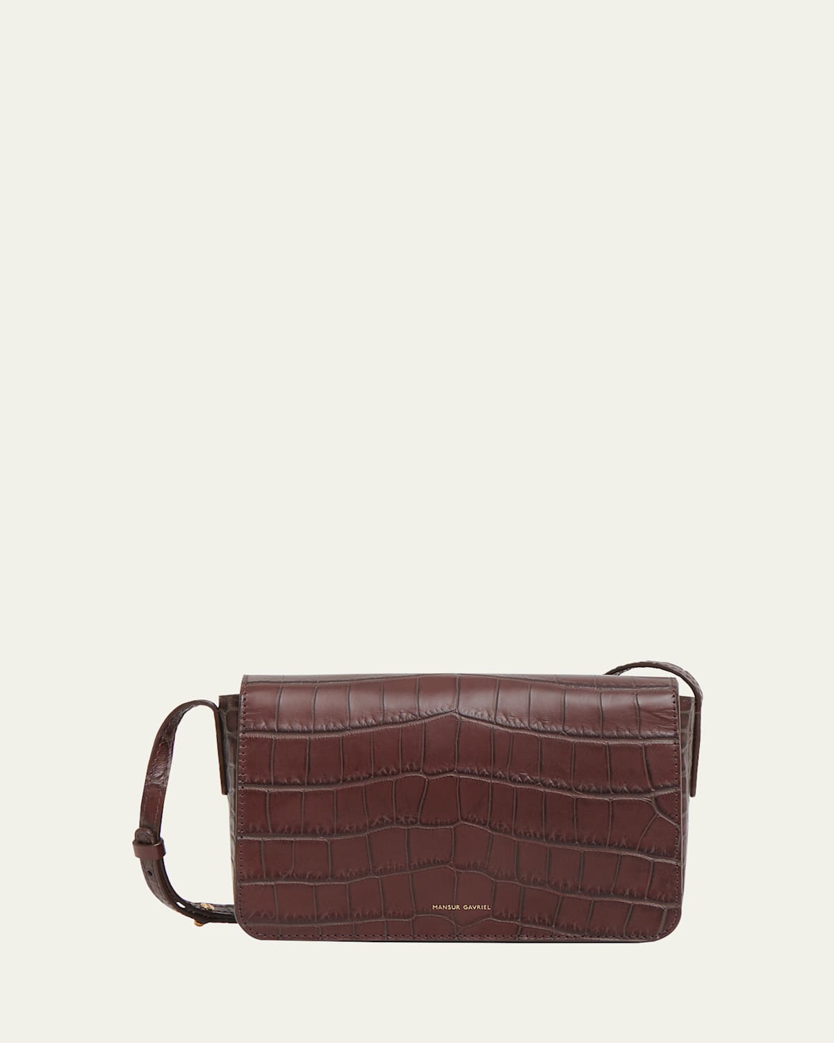 Boss Clio Flap Croc-Embossed Leather Crossbody Bag