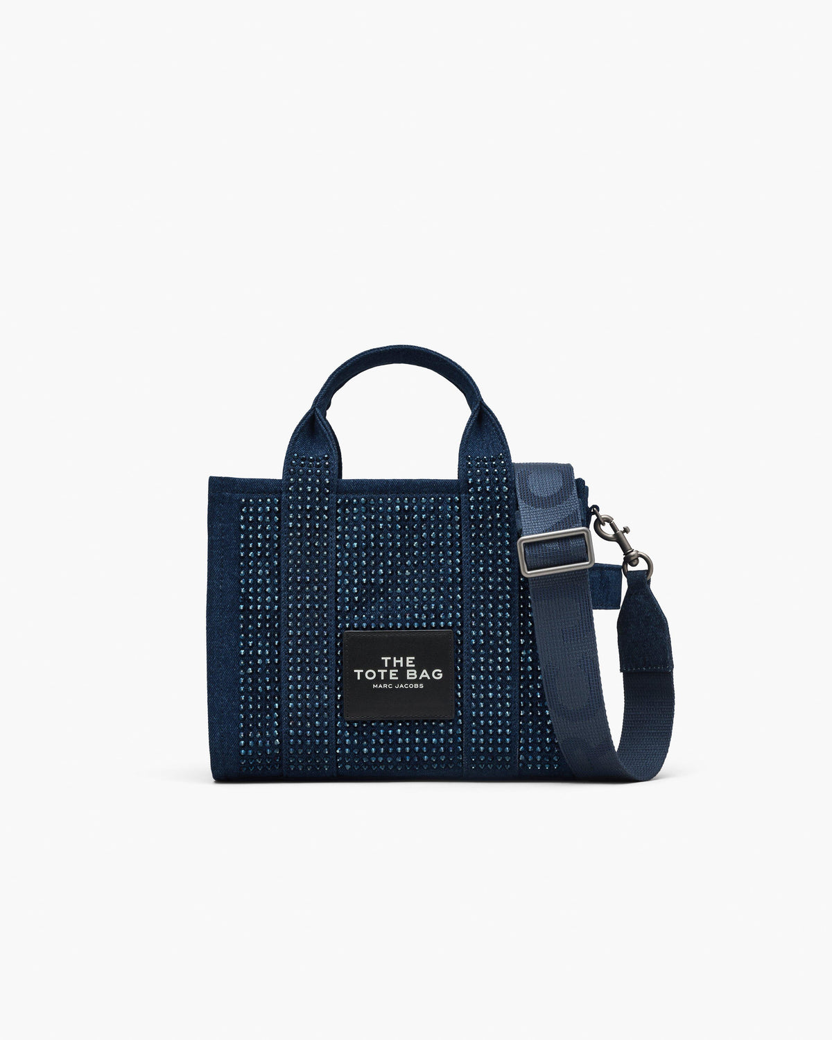 Marc Jacobs The Crystal Denim Small Tote Bag in Dark Wash Crystal