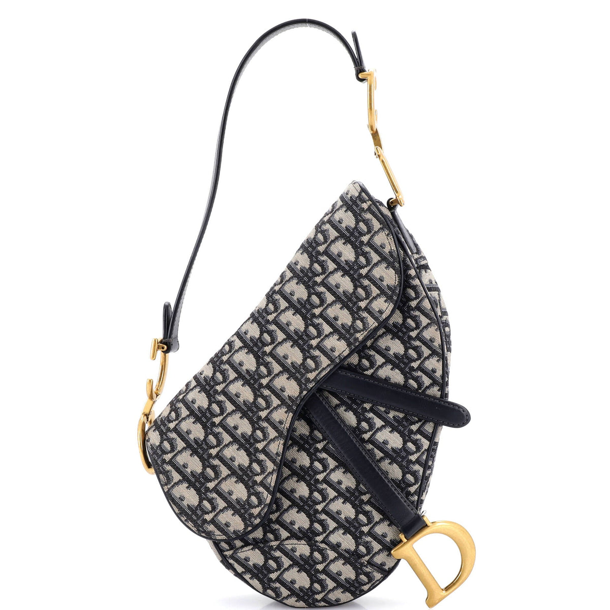 Christian Dior Saddle Handbag Oblique Canvas Medium