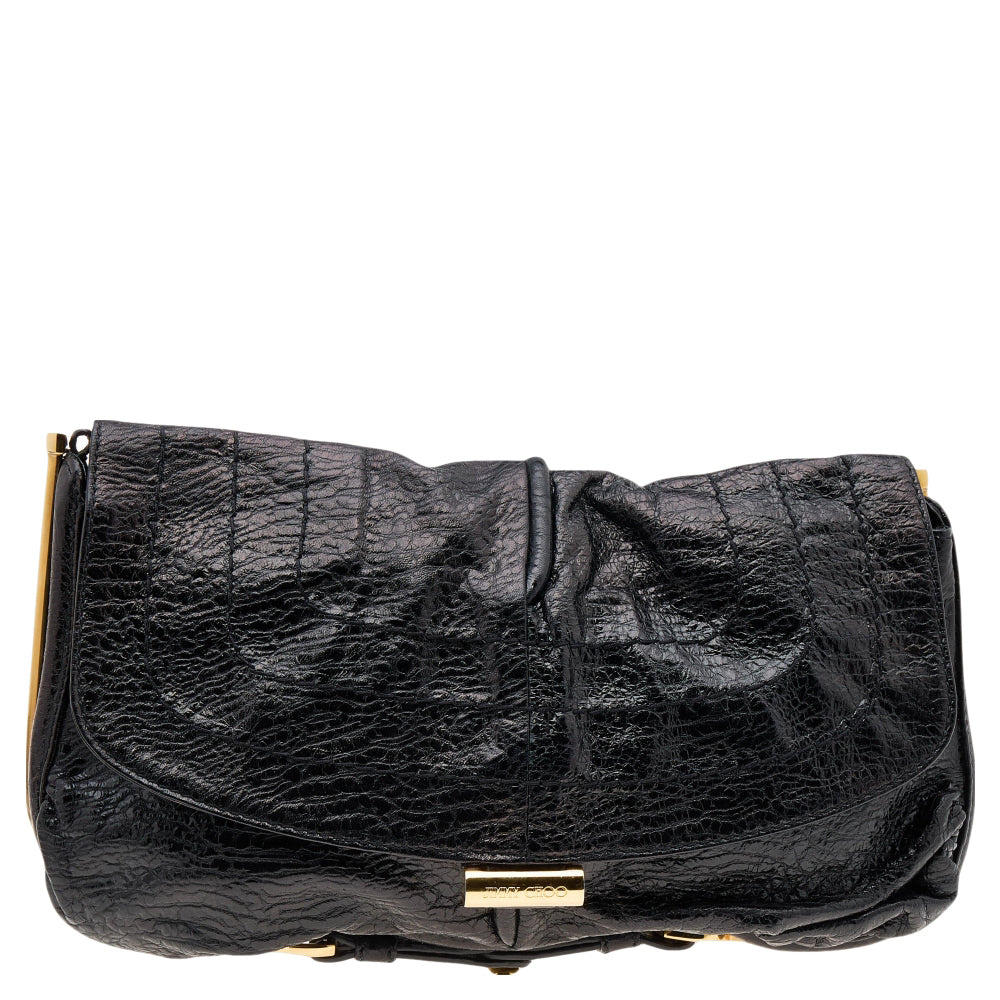 Jimmy Choo Black Leather Ayse Shoulder Bag