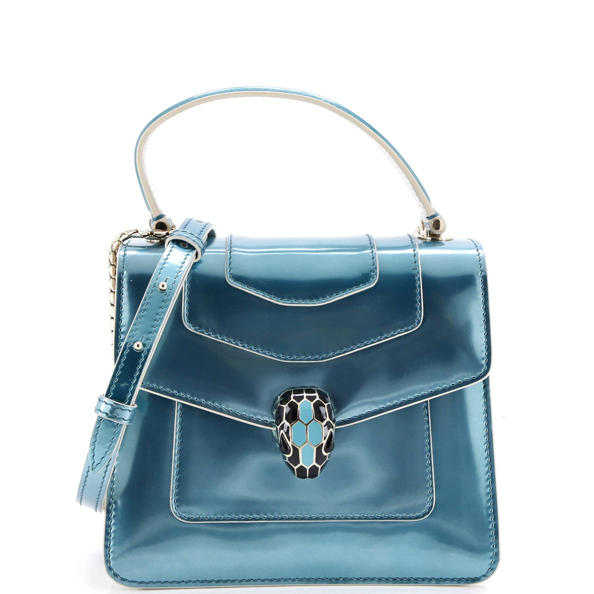 Bvlgari BVLGARI Serpenti Top Handle Bag Patent Small