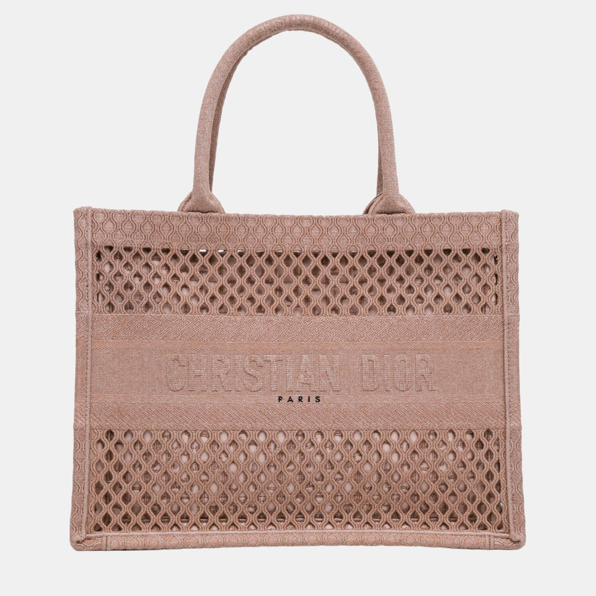 Dior Pink Mesh Medium Book Tote Bag