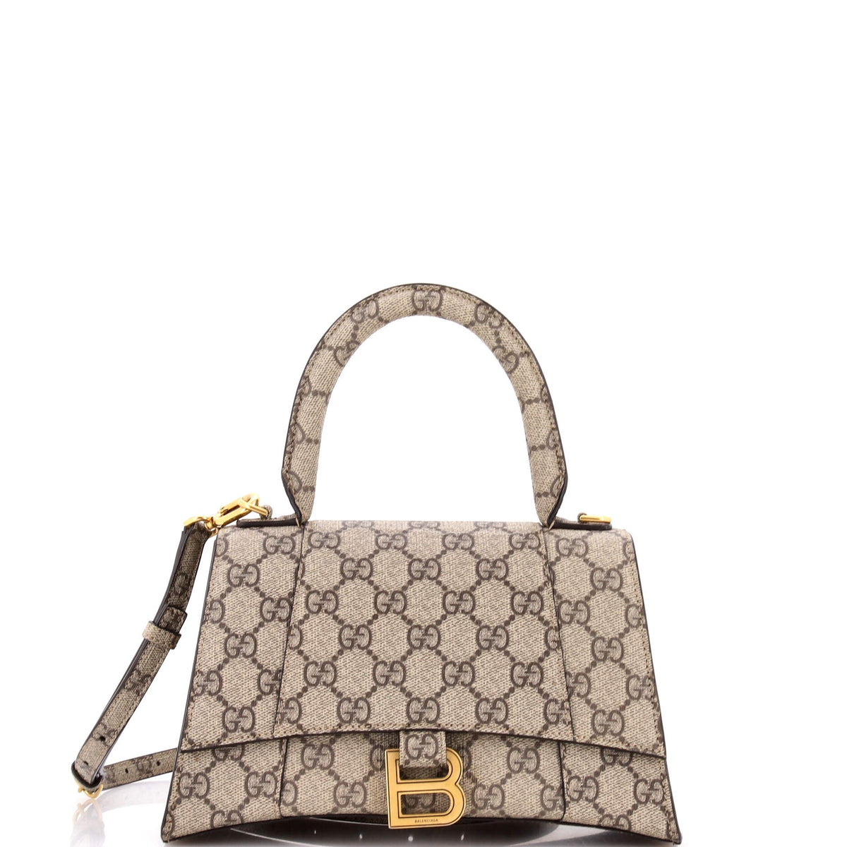 Gucci GUCCI x Balenciaga The Hacker Project Hourglass Top Handle Bag GG Coated Canvas Small