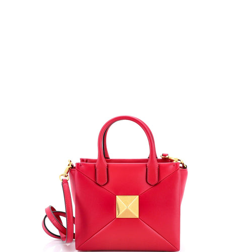 VALENTINO GARAVANI One Stud Top Handle Bag Leather Small