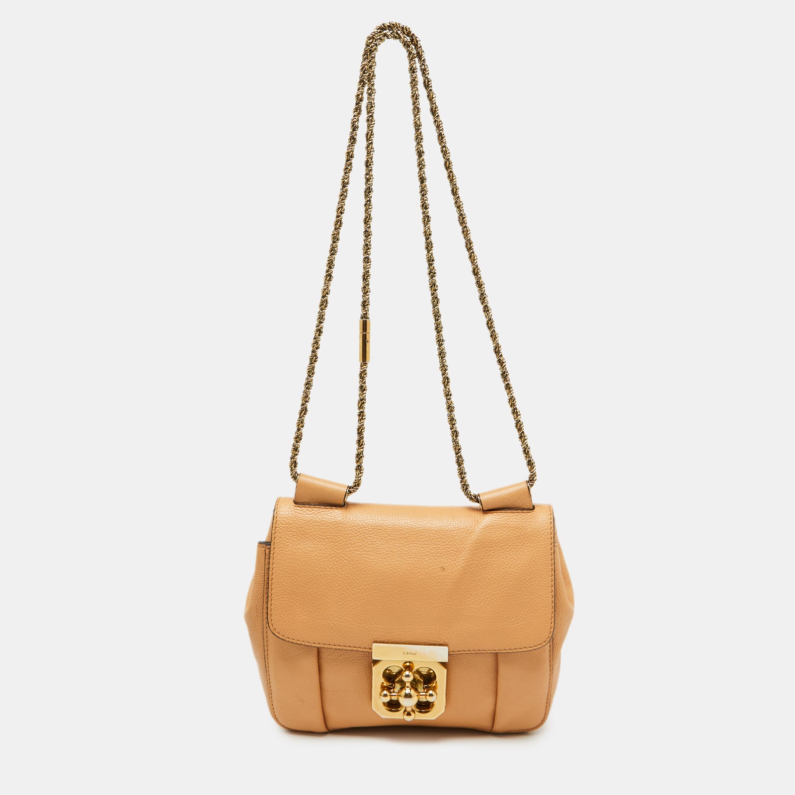 Chloe Beige Leather Small Elsie Shoulder Bag