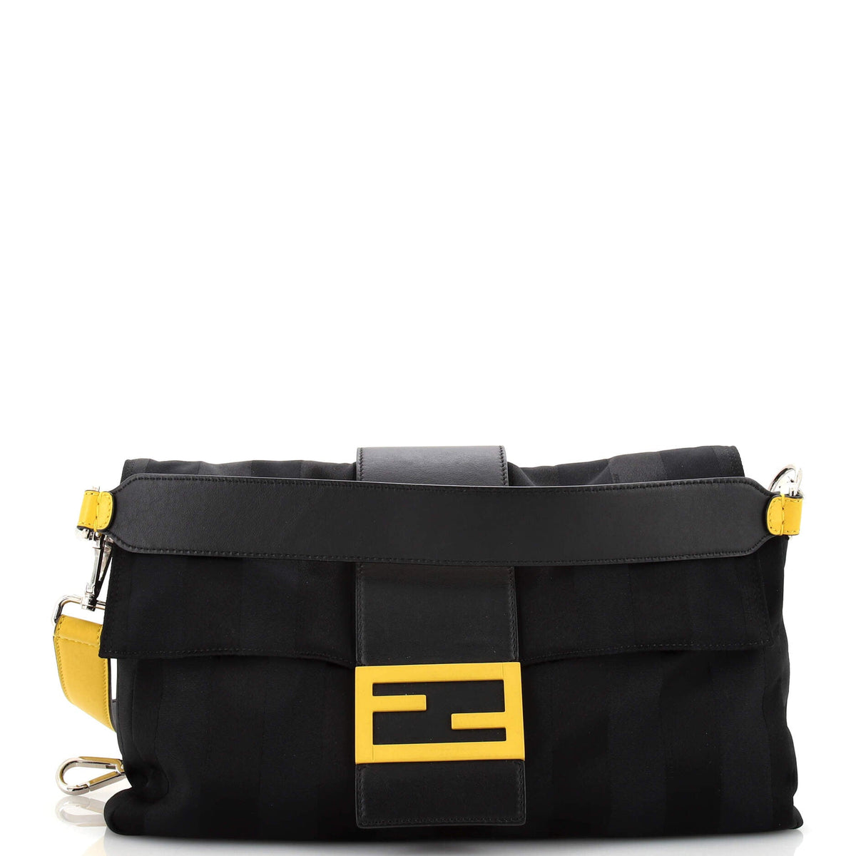 Fendi FENDI Baguette Convertible Shoulder Bag Striped Nylon Large