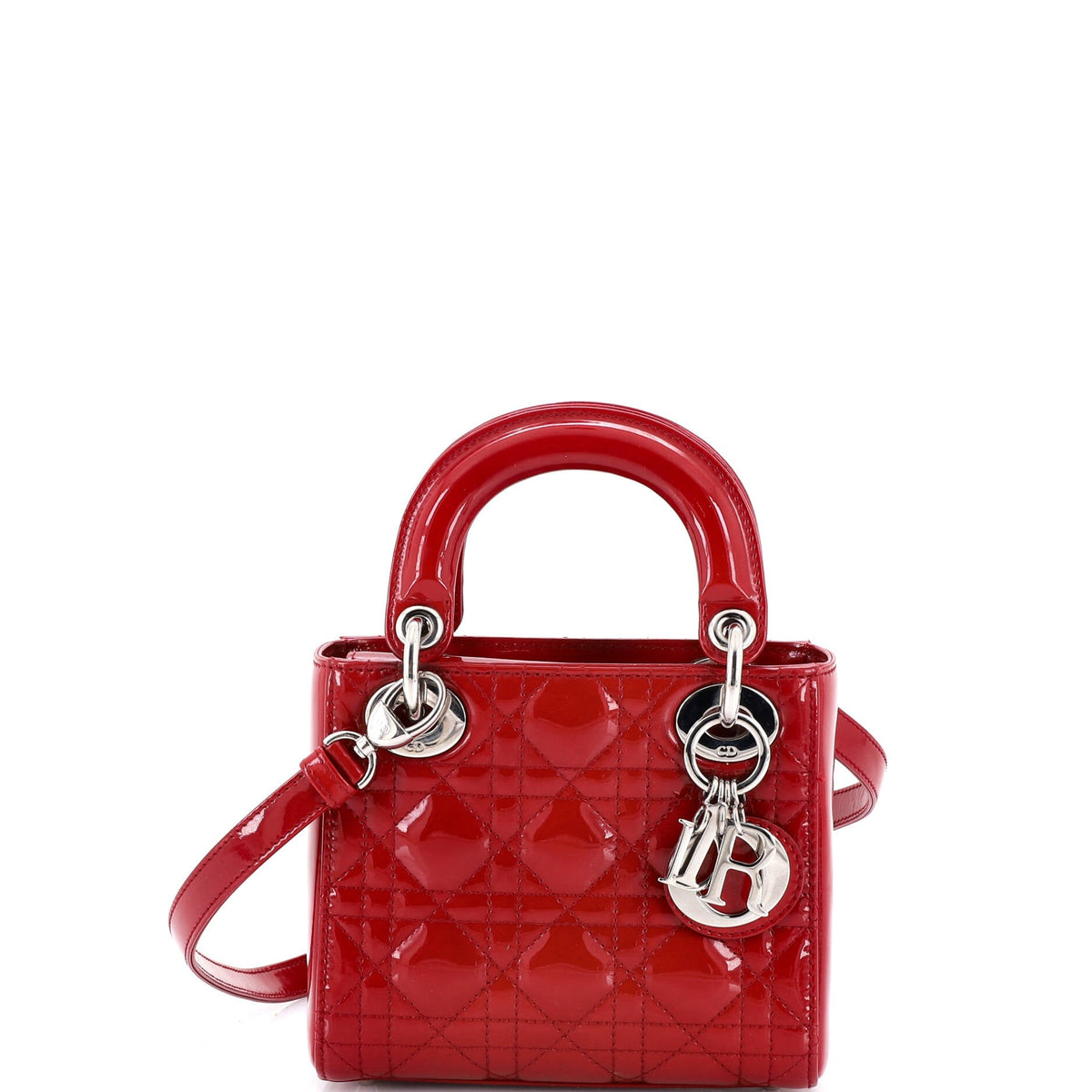 Christian Dior Lady Dior Bag Cannage Quilt Patent Mini