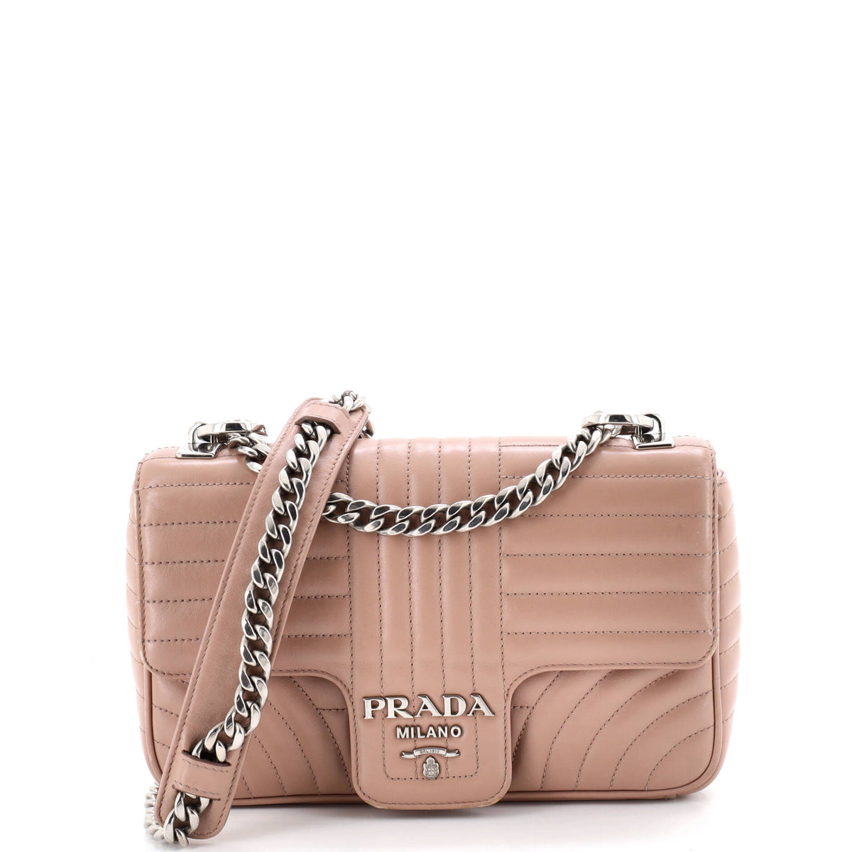 Prada PRADA Chain Flap Shoulder Bag Diagramme Quilted Leather Medium