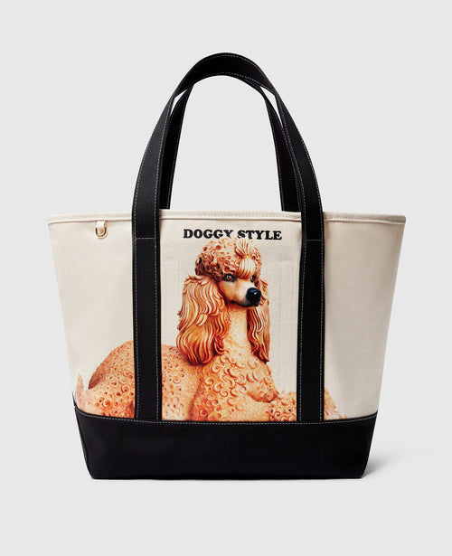 Jeff Koons Doggy Style Tote Bag, Woman, Ivory/Black