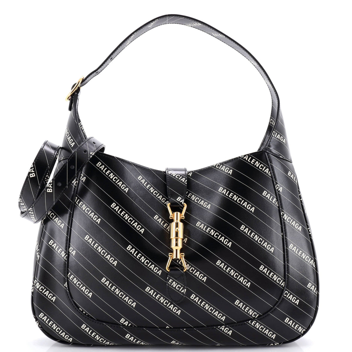 Gucci GUCCI x Balenciaga The Hacker Project Jackie 1961 Hobo Printed Leather Medium