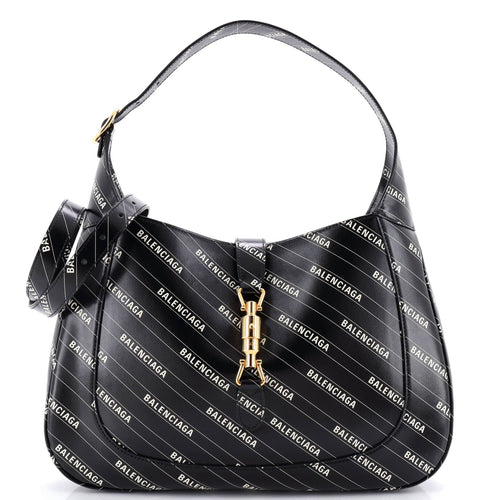 GUCCI x Balenciaga The Hacker Project Jackie 1961 Hobo Printed Leather Medium