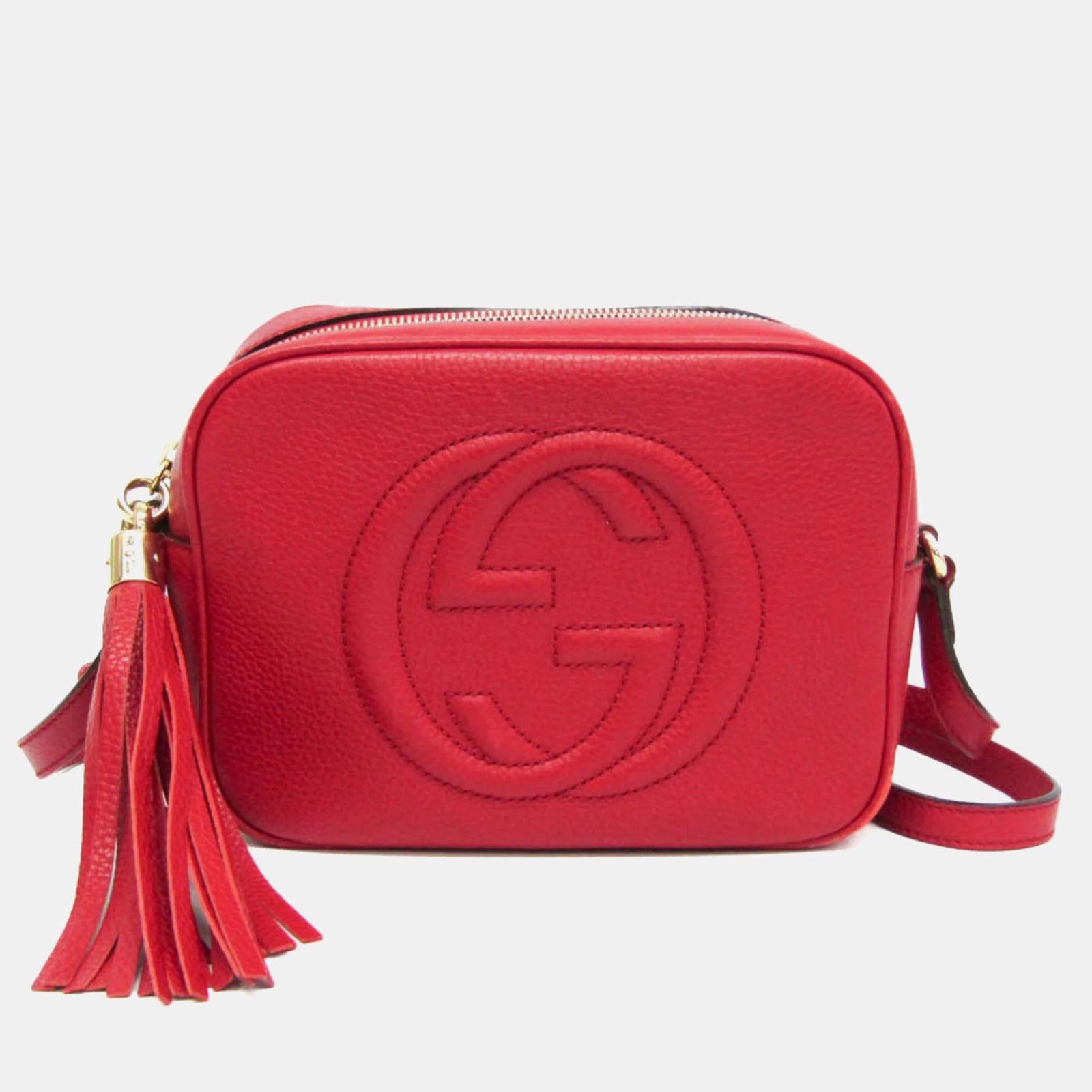 Gucci Red Leather Soho Disco Shoulder Bag