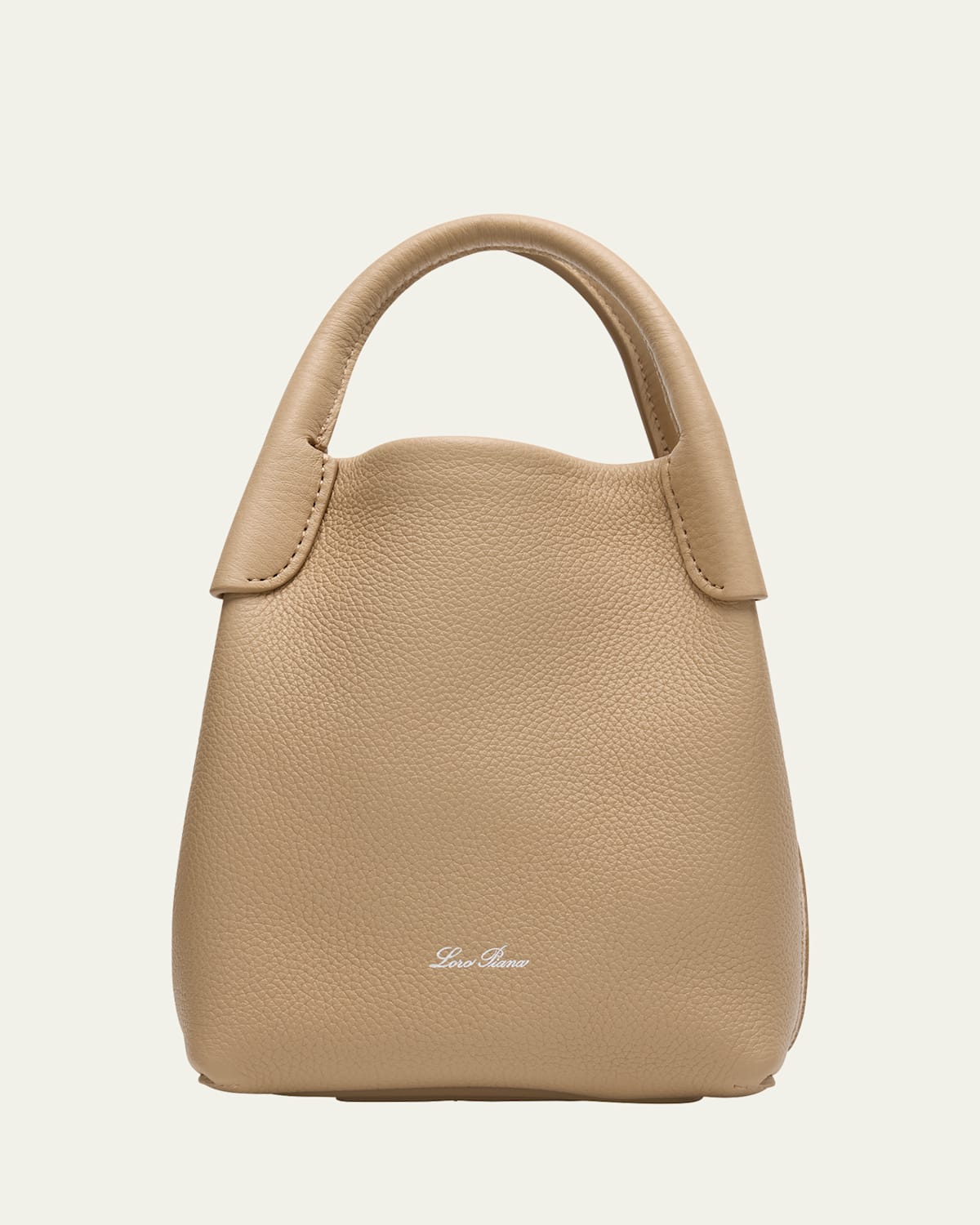 Loro Piana Bale Micro Grain Leather Crossbody Bag