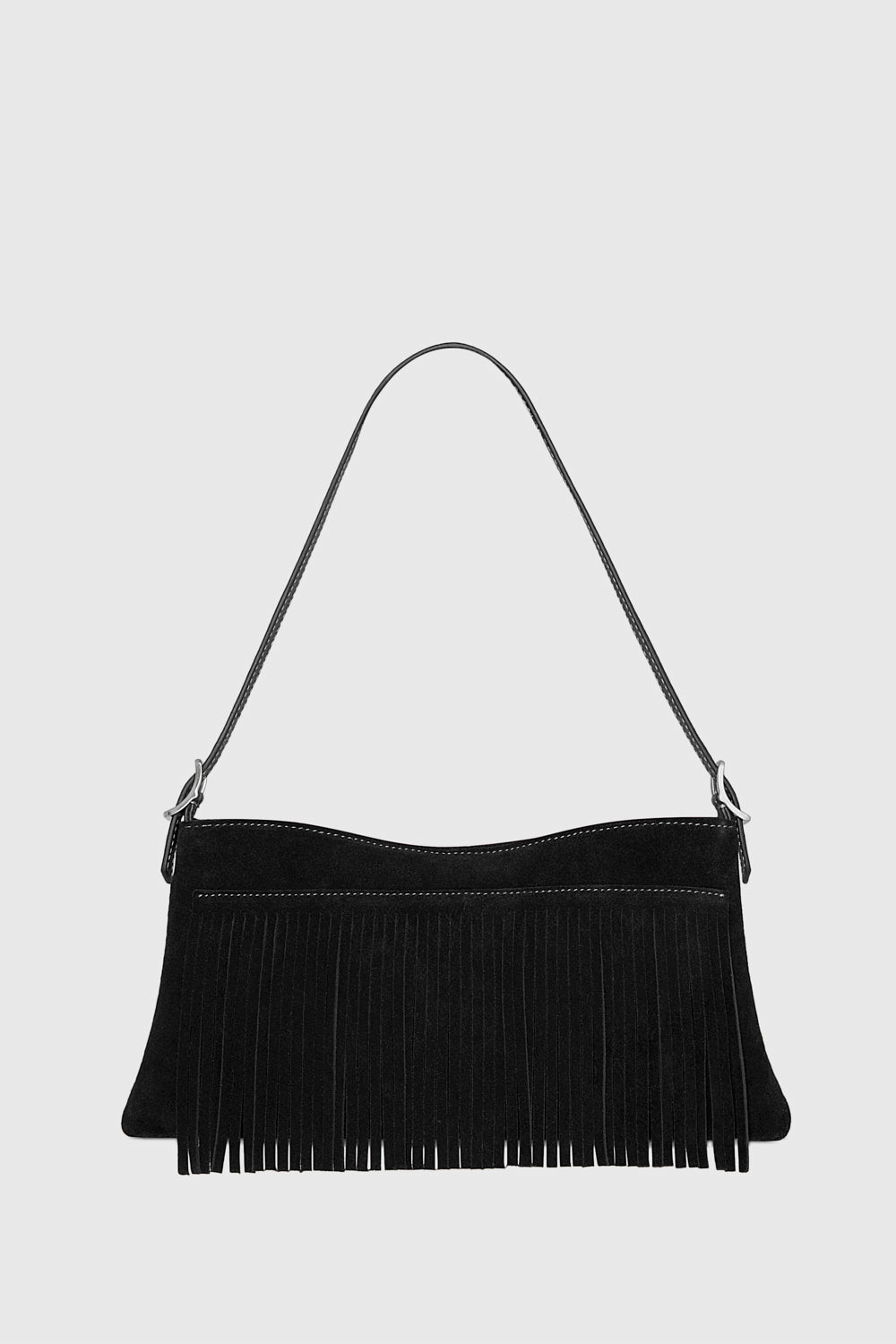 Rebecca Minkoff Fringe Baguette In Black