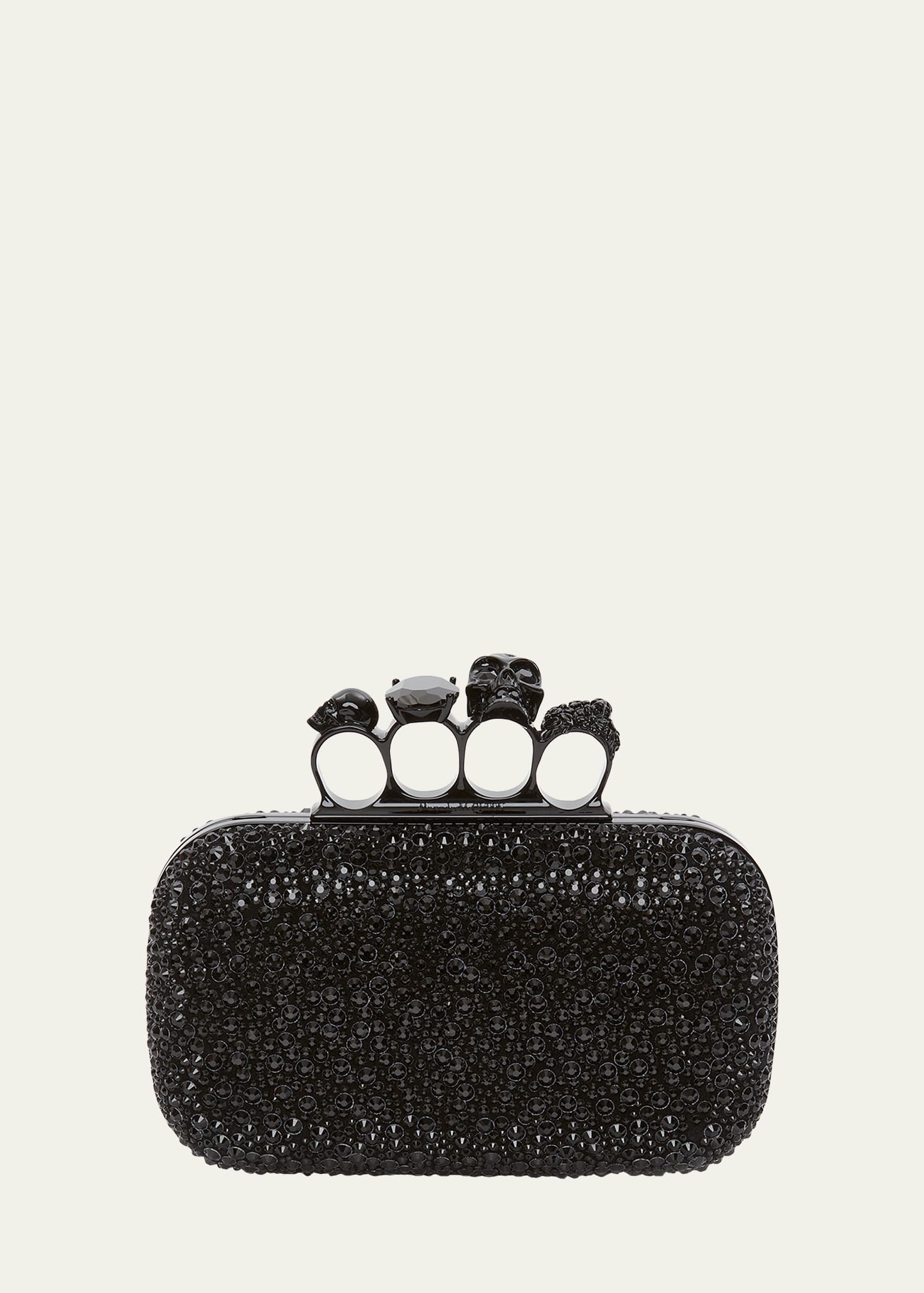 Alexander Mcqueen Skull Four-Ring Spike Crystal Clutch Bag