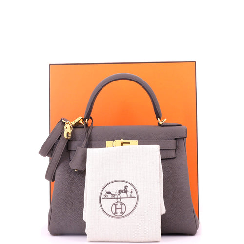 Kelly Handbag Grey Togo with Gold Hardware 28