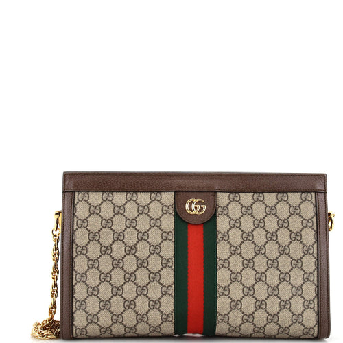 GUCCI Ophidia Chain Shoulder Bag GG Coated Canvas Medium