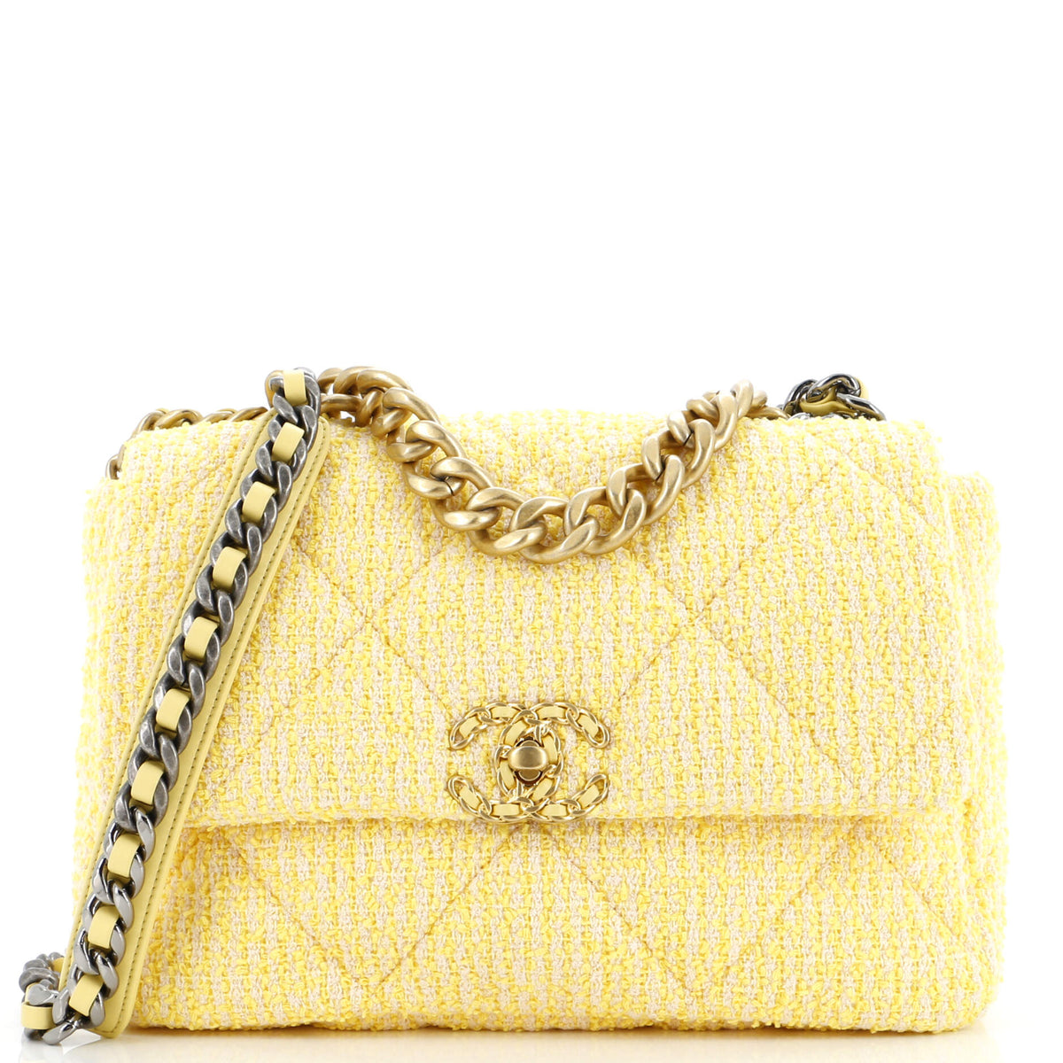 Chanel CHANEL 19 Flap Bag Quilted Tweed Large