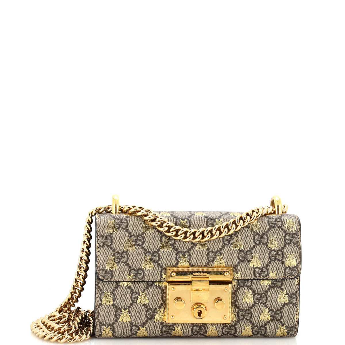 Gucci GUCCI Padlock Shoulder Bag Printed GG Coated Canvas Small