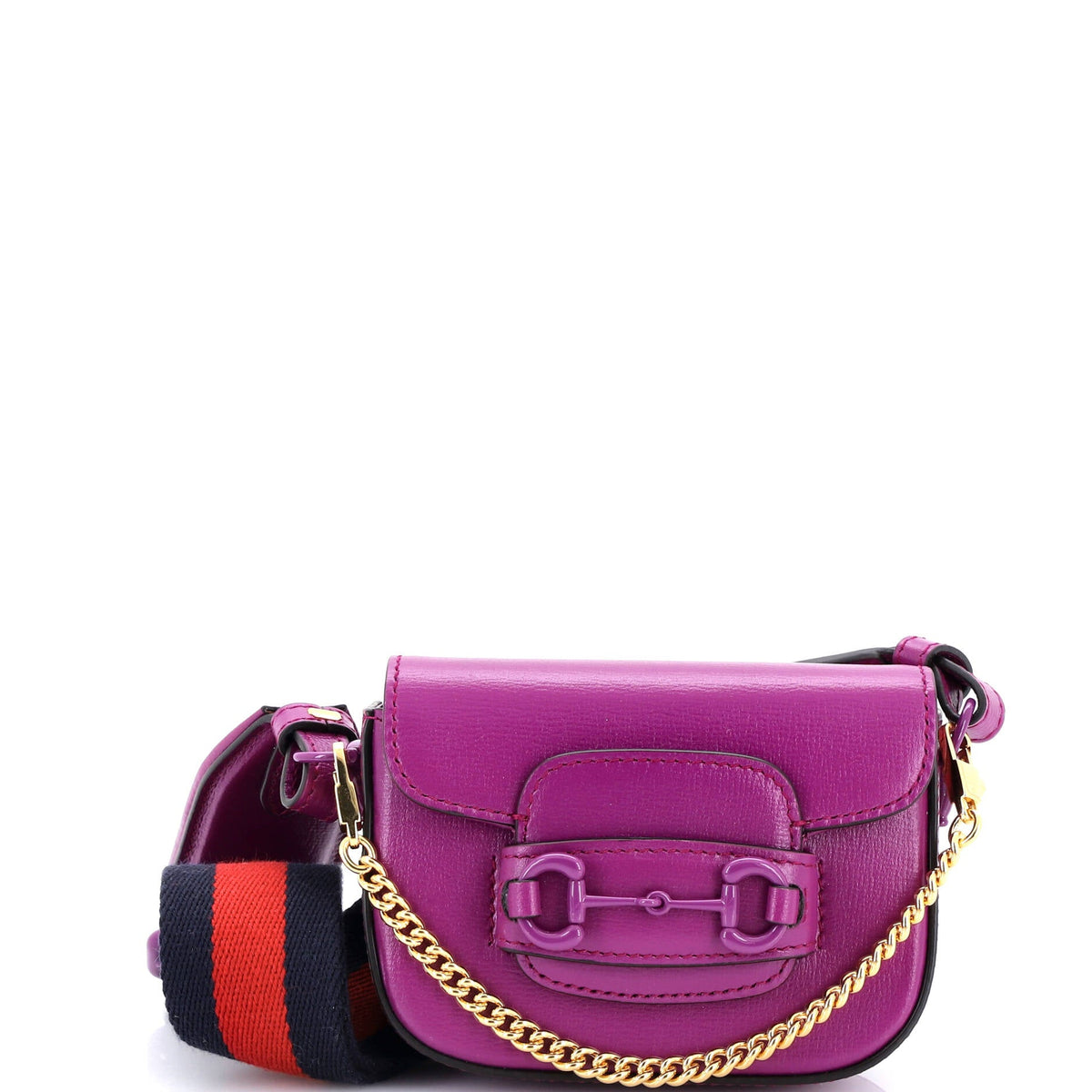 Gucci GUCCI Horsebit 1955 Flap Wallet with Strap Leather