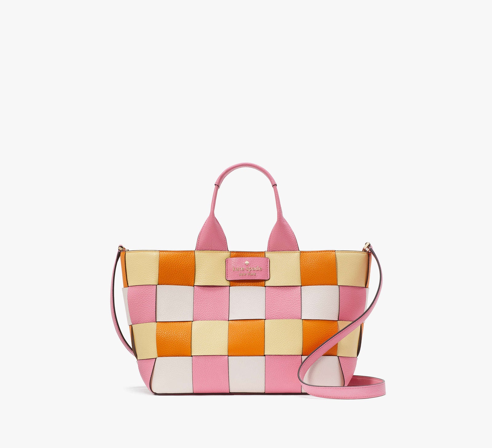 Kate Spade New York Tragetasche aus Leder mit Korbgeflechtmuster