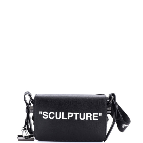Binder Clip Flap Bag Printed Leather Small