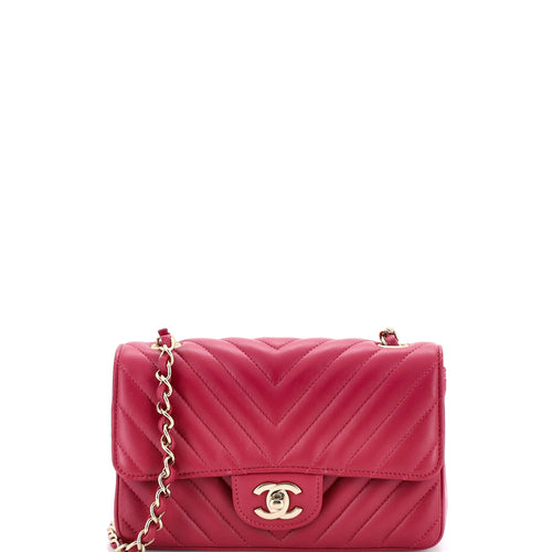 CHANEL Classic Single Flap Bag Chevron Lambskin Mini