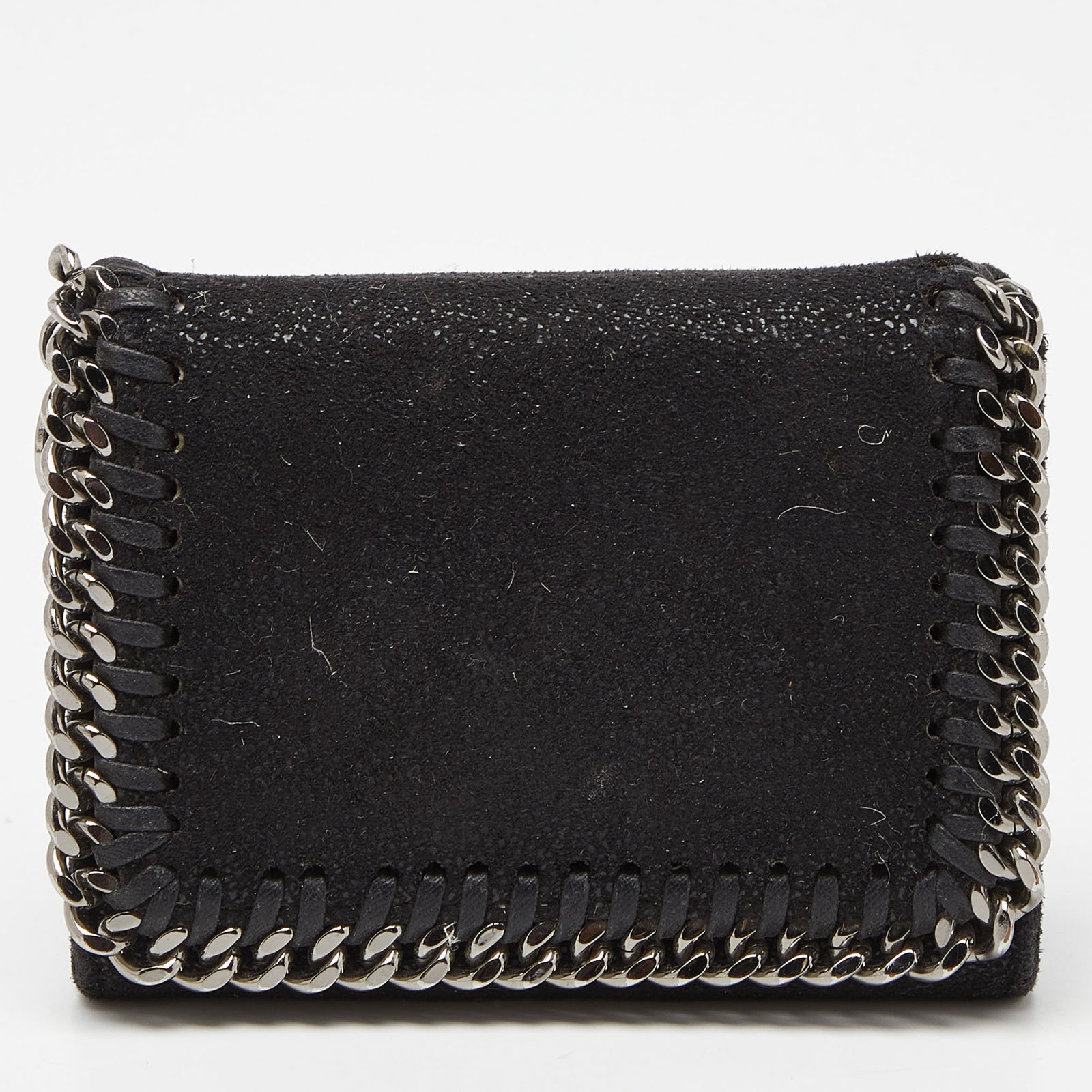 Stella McCartney Black Faux Leather Falabella Trifold Wallet