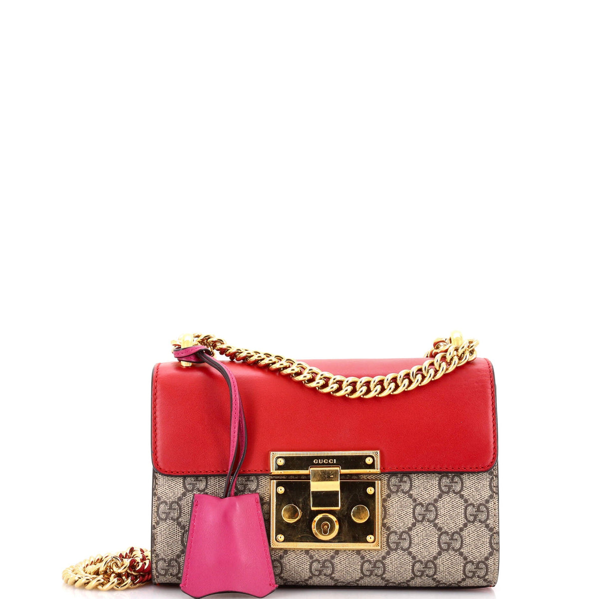 Gucci GUCCI Padlock Shoulder Bag GG Coated Canvas and Leather Small