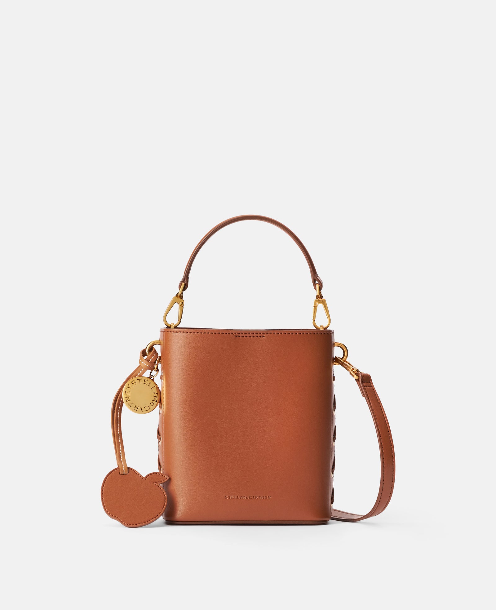 Stella McCartney Woven Bucket Bag, Woman, Tan brown