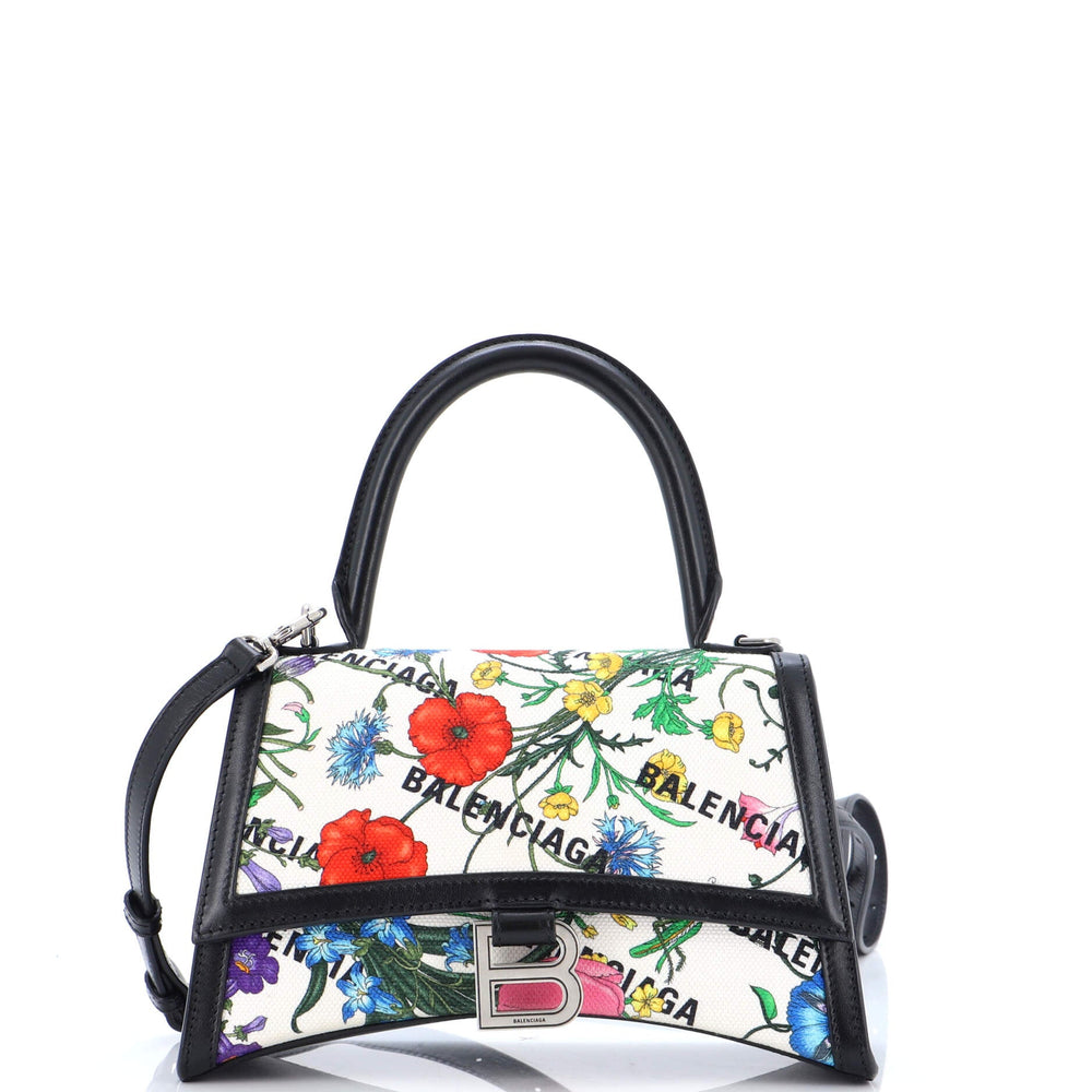 GUCCI x Balenciaga The Hacker Project Hourglass Top Handle Bag Flora Canvas Small