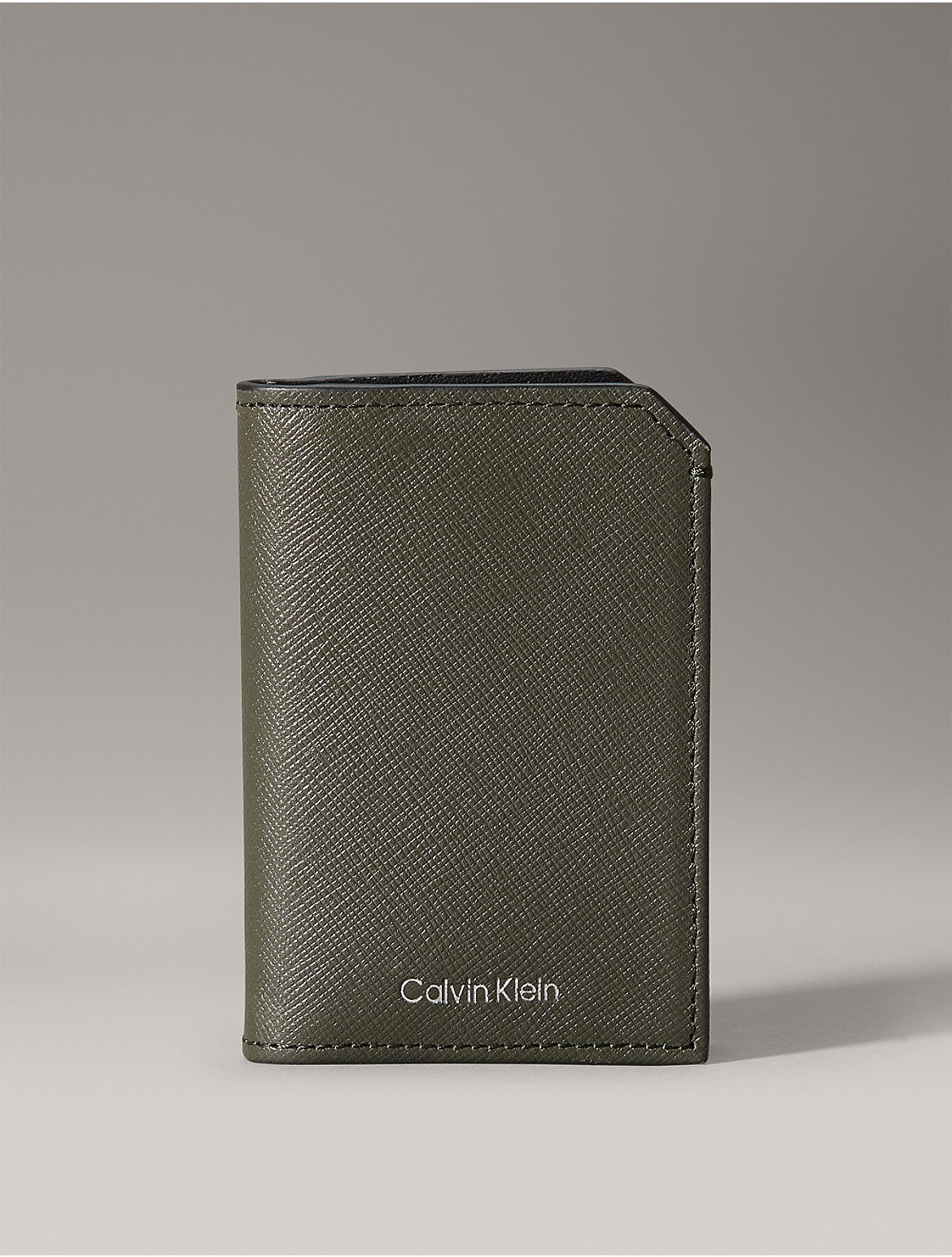 Calvin Klein Men's Refined Saffiano Compact Bifold Wallet - Grey