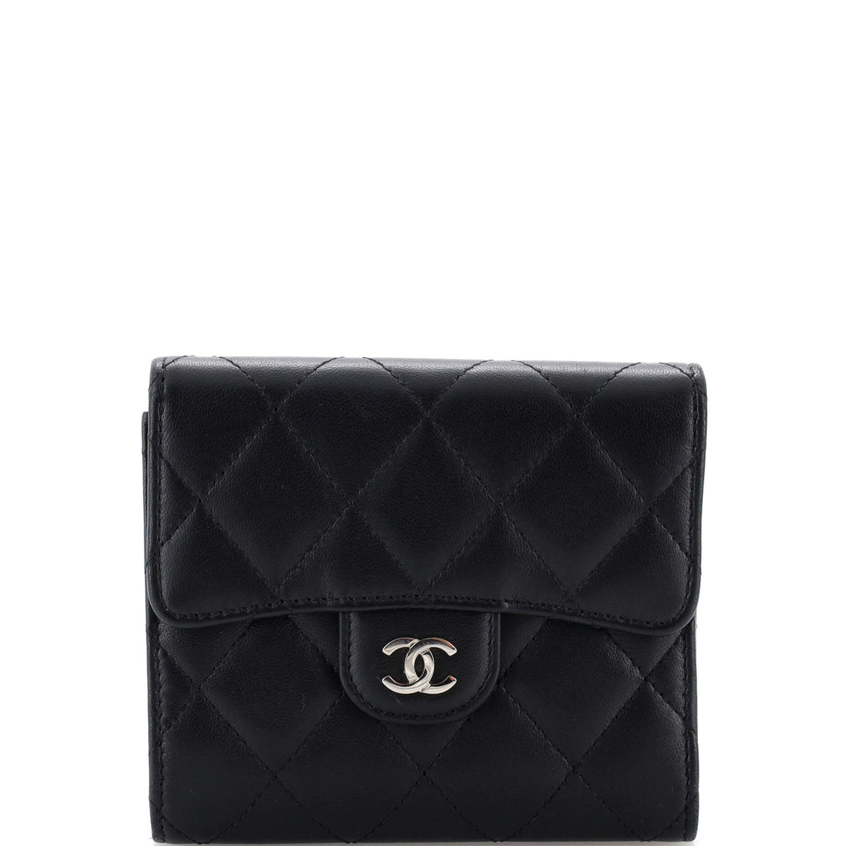 Chanel CHANEL CC Compact Classic Flap Wallet Quilted Lambskin