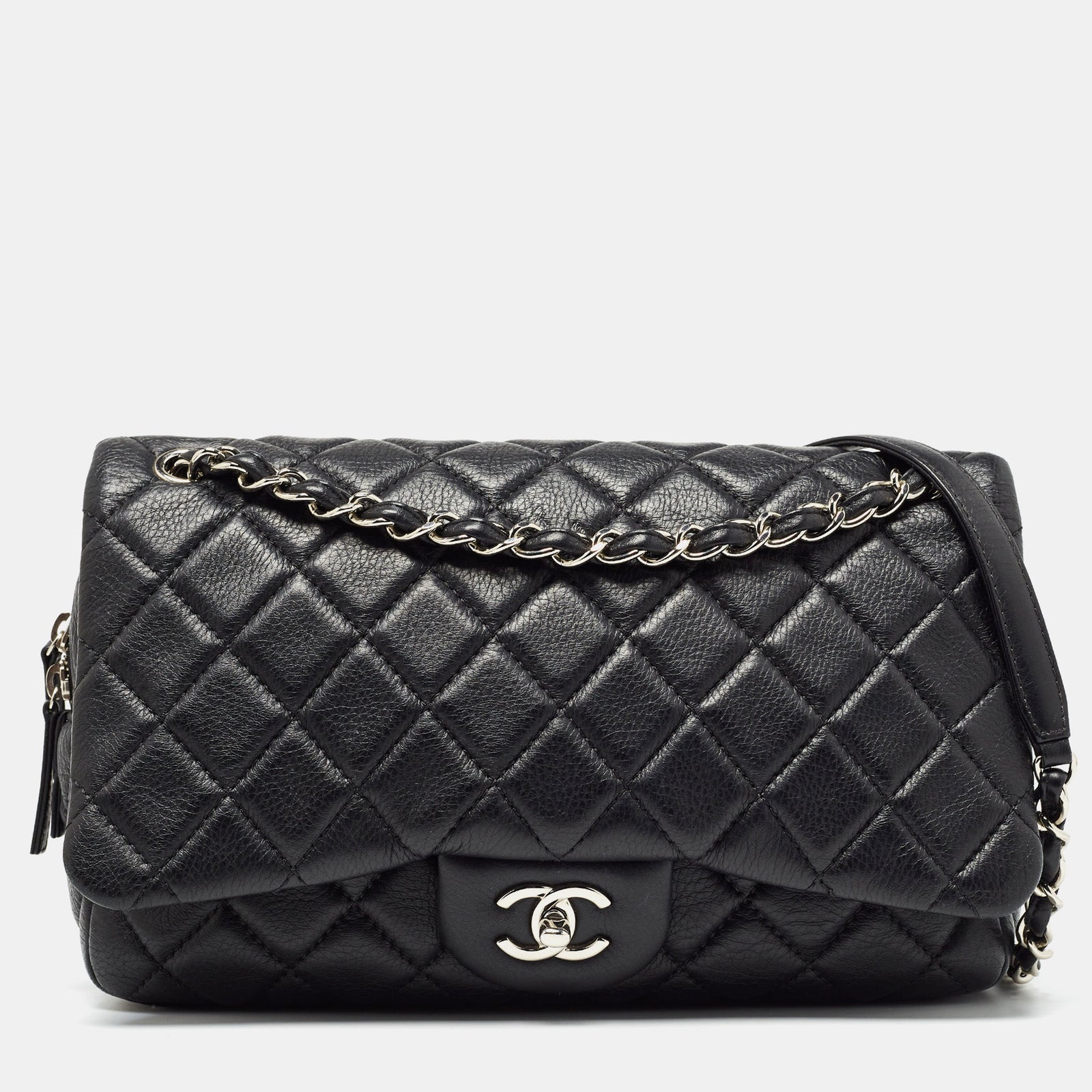 Chanel Black Quilted Leather Easy Flap Bag