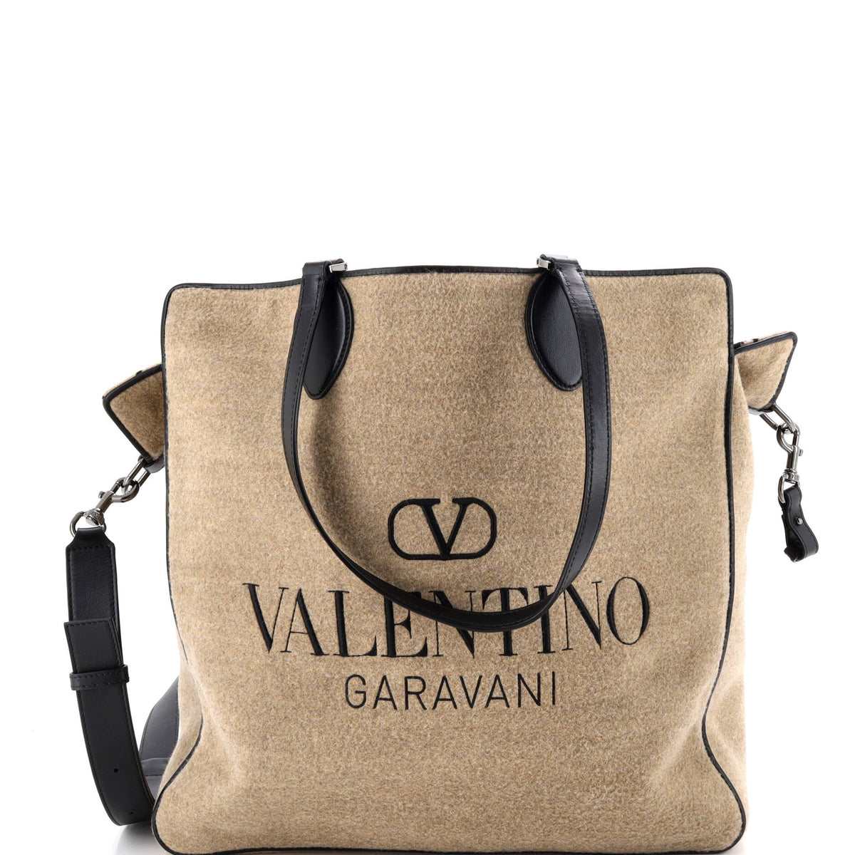 Valentino VALENTINO GARAVANI Reversible Shopping Tote Toile Iconograph Fabric with Leather Medium