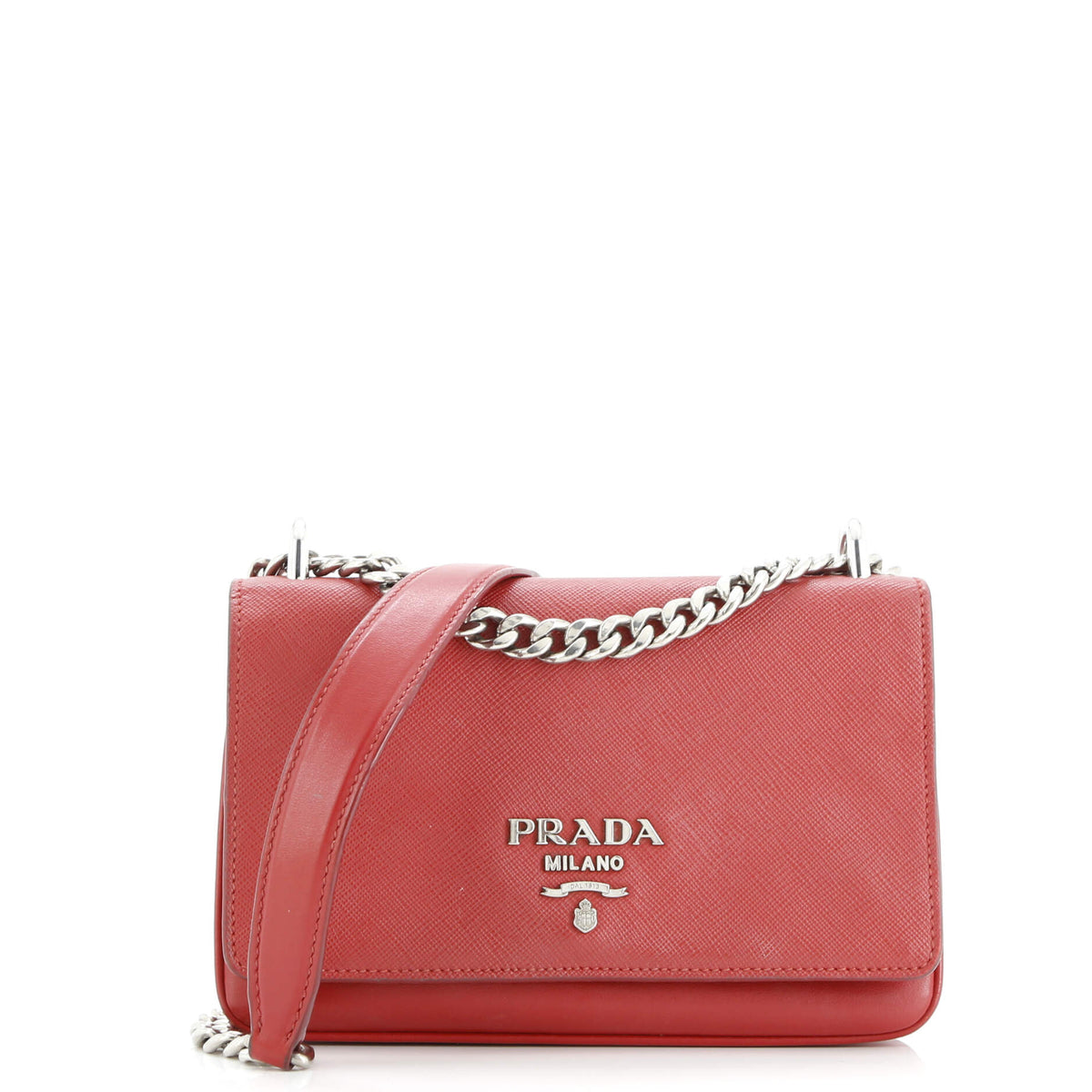 Prada PRADA Chain Flap Crossbody Bag Saffiano and Soft Calf Small