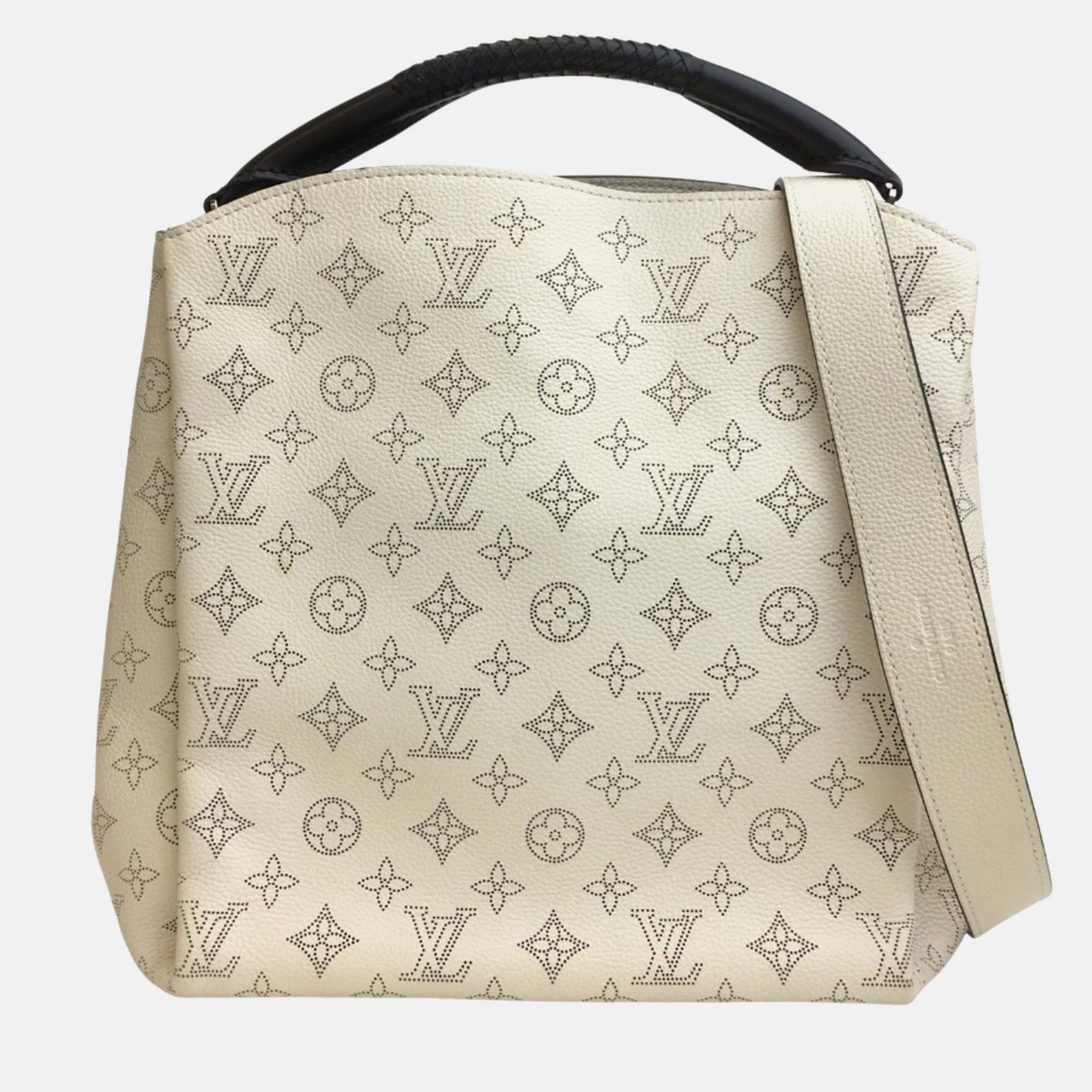 Louis Vuitton White/Brown Mahina Leather Babylone Shoulder Bag