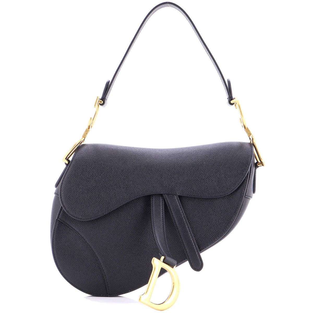 Christian Dior Saddle Handbag Leather Medium