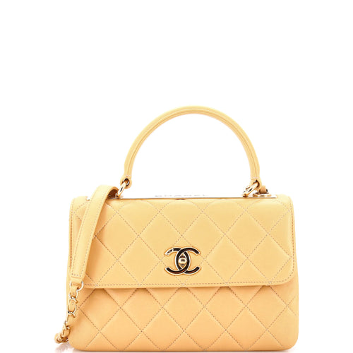 CHANEL Trendy CC Top Handle Bag Quilted Lambskin Small