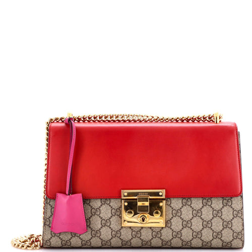 GUCCI Padlock Shoulder Bag GG Coated Canvas and Leather Medium