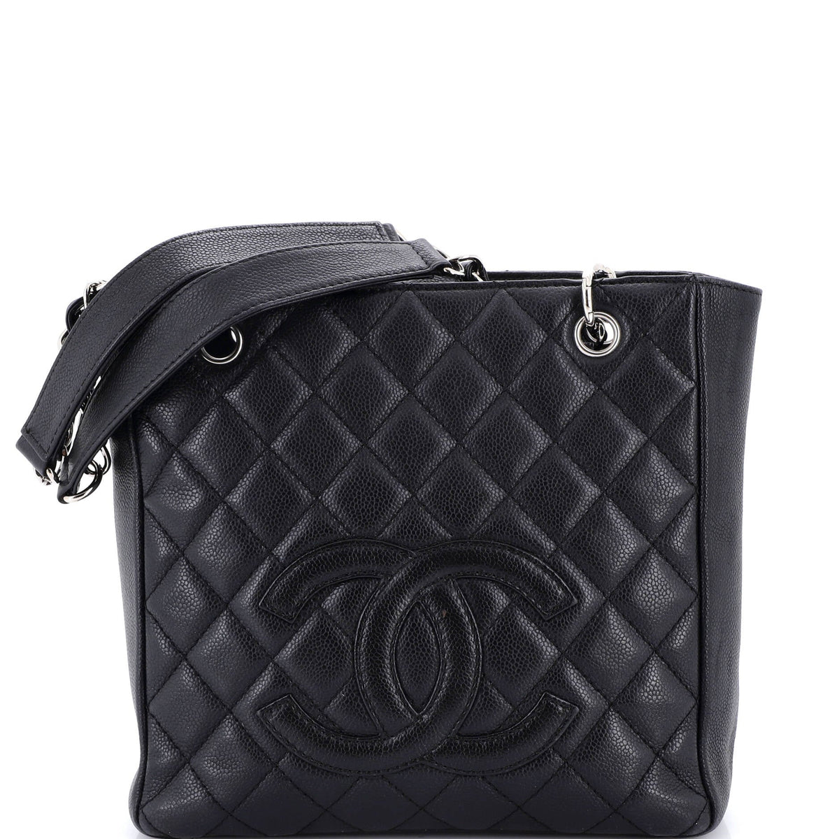 Chanel CHANEL Petite Shopping Tote Quilted Caviar