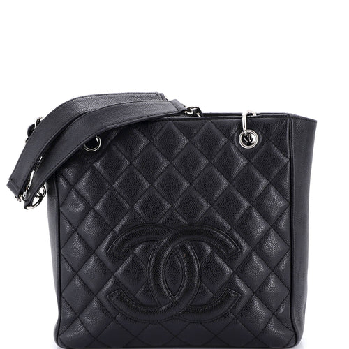 CHANEL Petite Shopping Tote Quilted Caviar