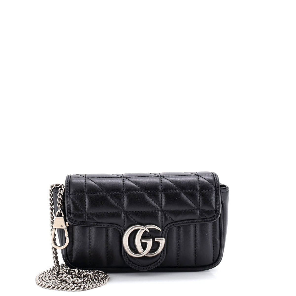 Gucci GUCCI GG Marmont Flap Bag Mixed Matelasse Leather Super Mini