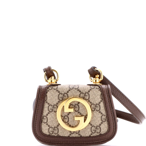 GUCCI Blondie NM Card Case Wallet with Strap GG Coated Canvas