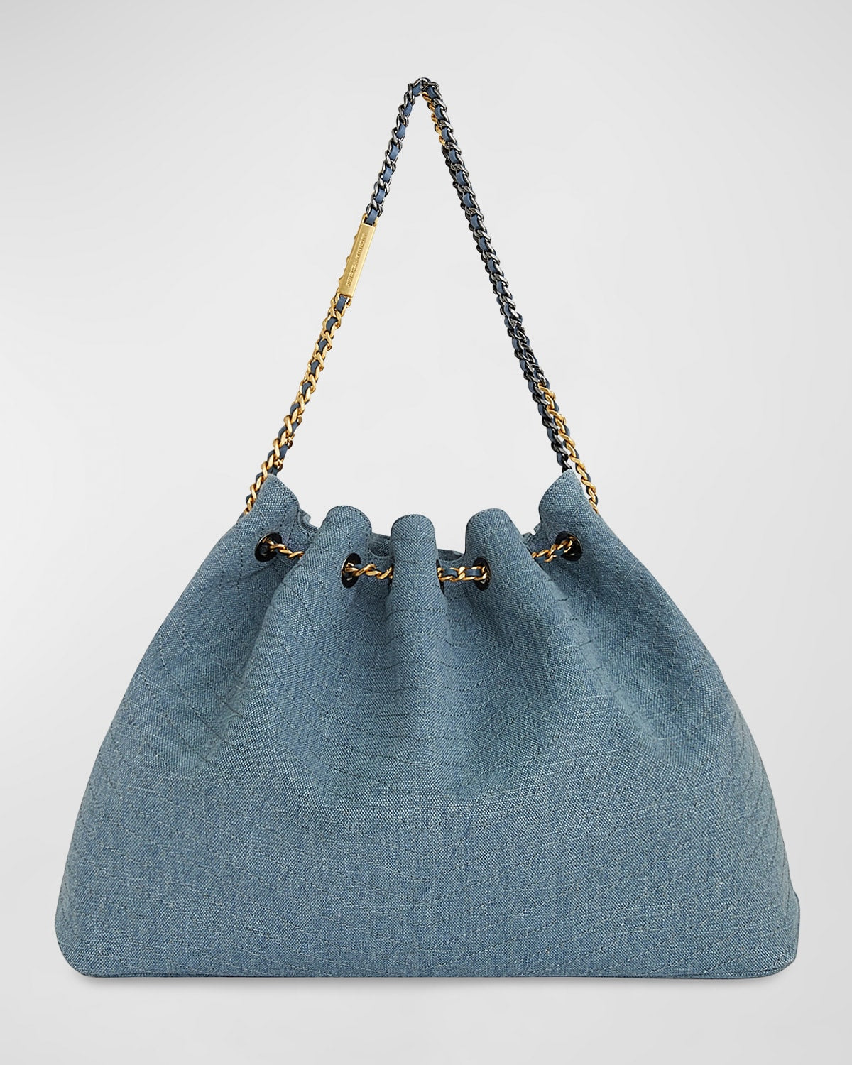 Rebecca Minkoff Chain Drawstring Denim Tote Bag