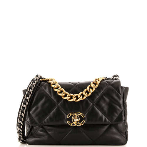 CHANEL 19 Flap Bag Quilted Leather Large