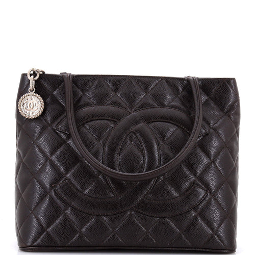 CHANEL Medallion Tote Quilted Caviar